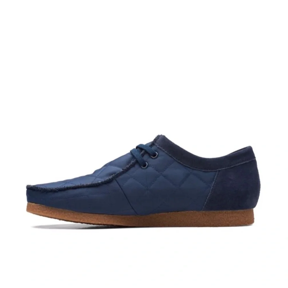 NEW Clarks Shacre II Step Navy Extreme Comfort Quilted Lace Up Shoes Men's 12 M